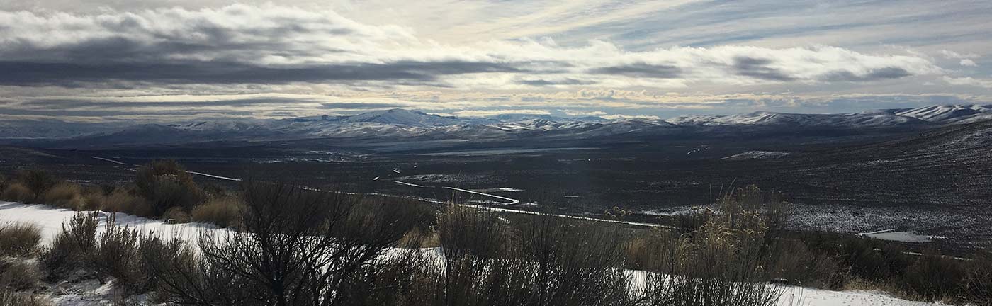 view of a snowy valley